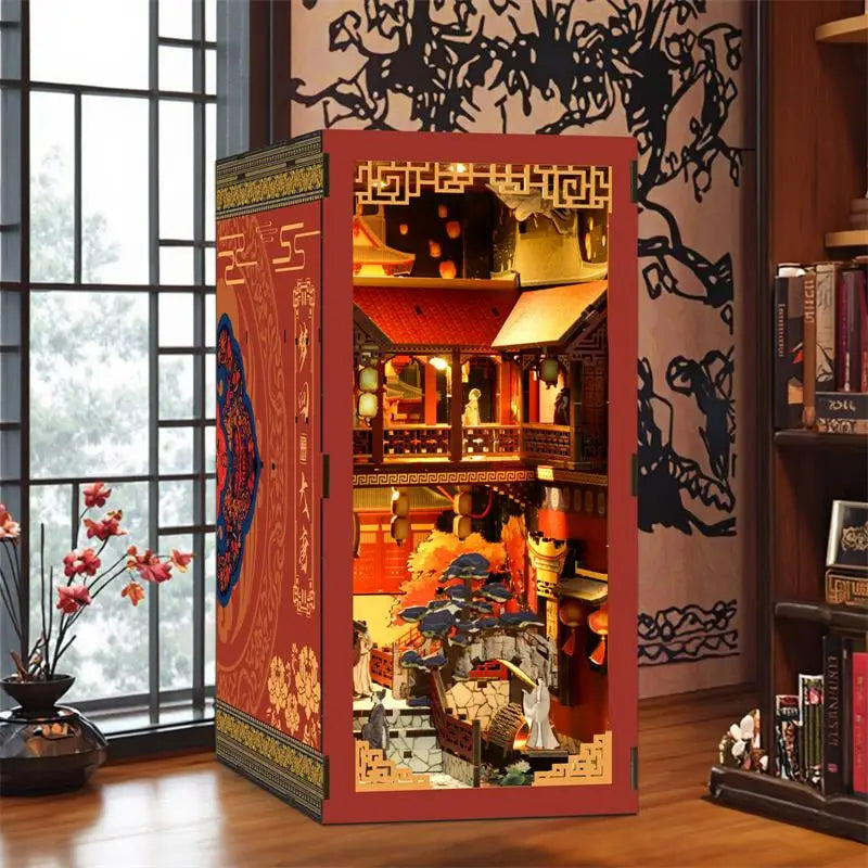 Tang dynasty book nook australia red gold chinese diorama