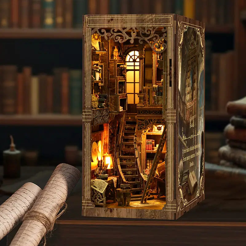 Golden century antique book collection nook diorama