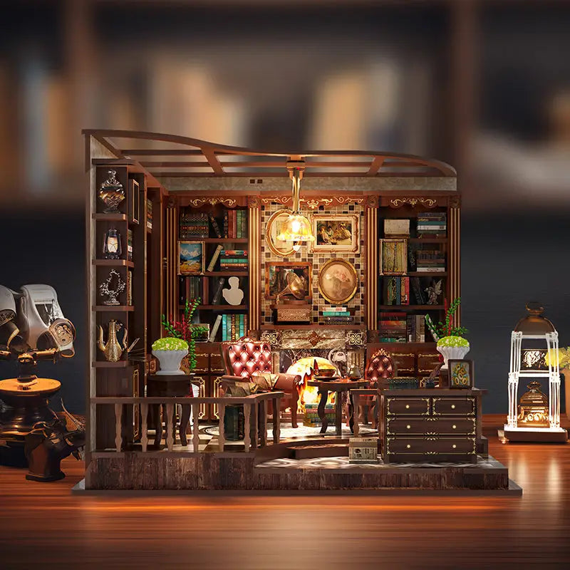 Victorian miniature bookshelf in Parisian Left Bank Study Kit