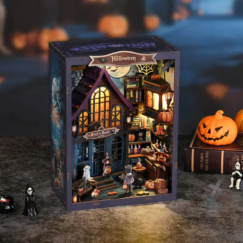 Magical Night Halloween book nook witch house diorama Australia
