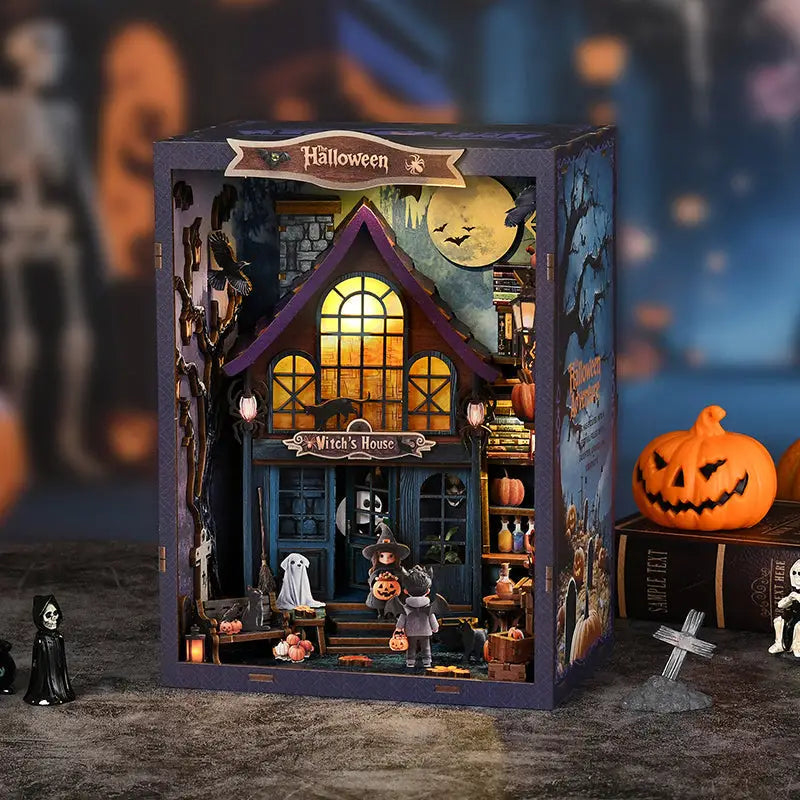 Magical Night Halloween book nook witch house diorama Australia