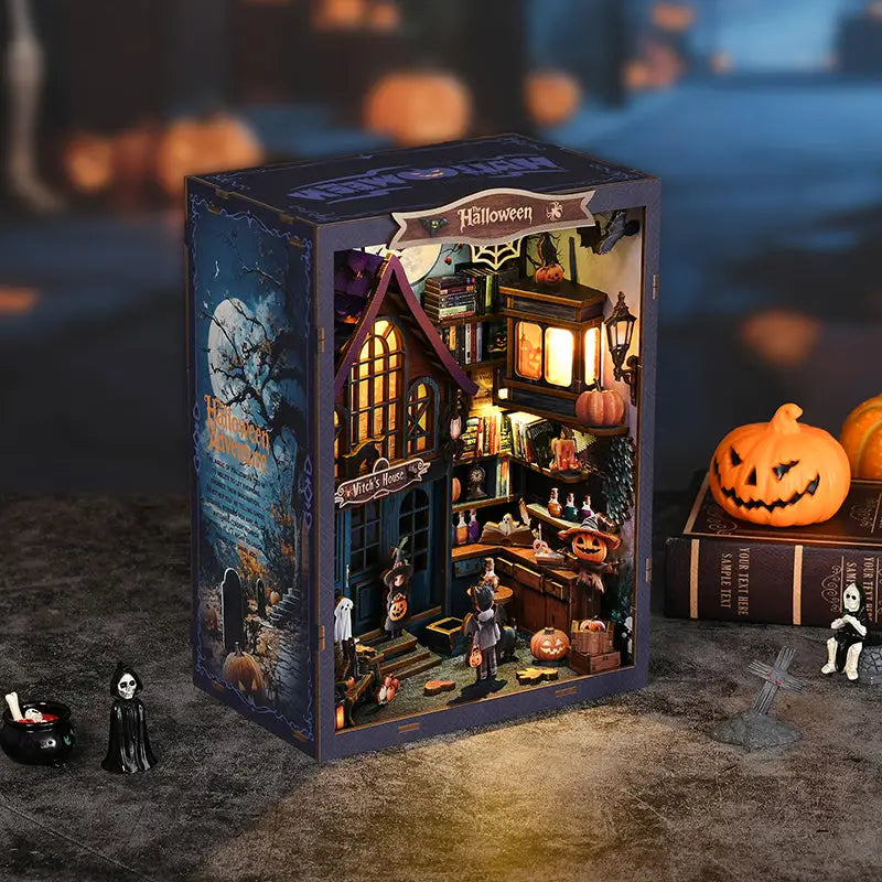 Magical Night Halloween book nook witch house diorama Australia