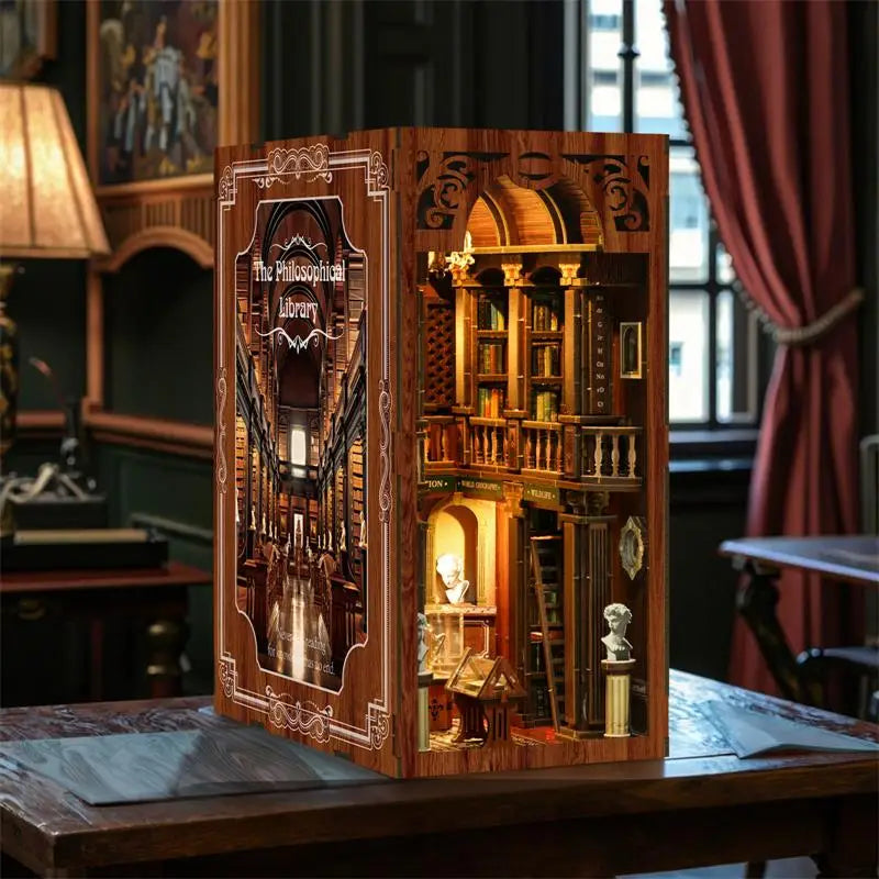 Philosophical library book nook kit Australia diorama