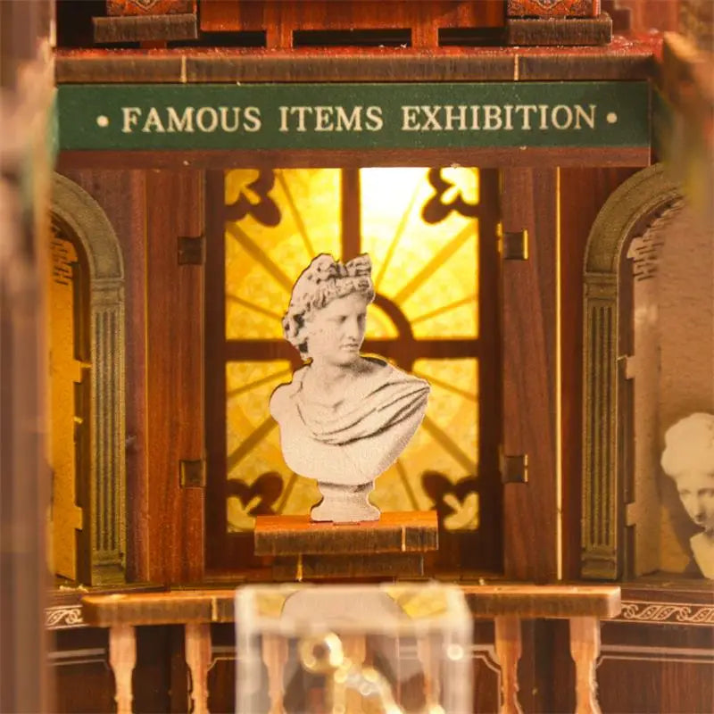 White marble bust in philosophical library book nook kit Australia