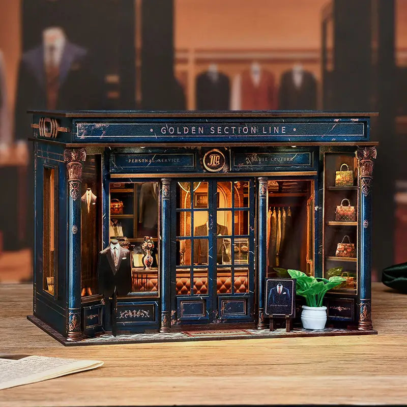 Enchanted Tailor Golden book nook LED lights diorama